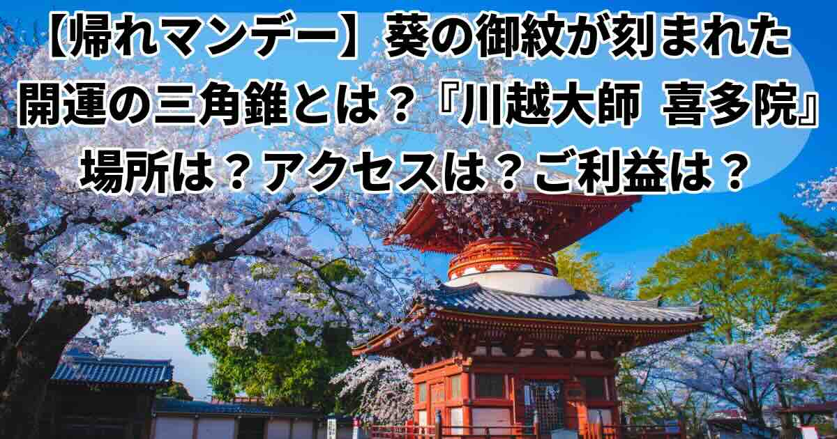 帰れマンデー川越大師三角錐のお守りはどこ?