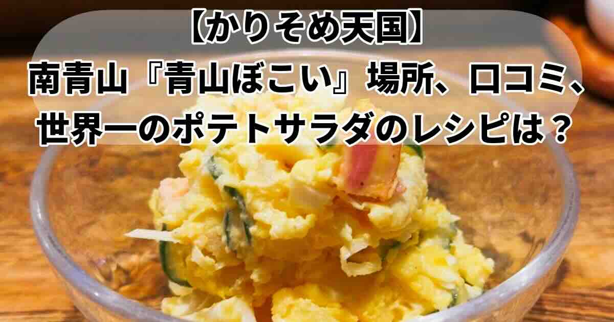 世界一のポテトサラダどこ?「青山ぼこい」かりそめ天国